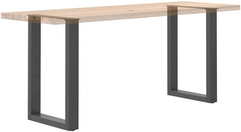 Valgomojo stalo kojos, U formos, 2 vnt., antracito spalvos, 50x(72-73) cm, plienas