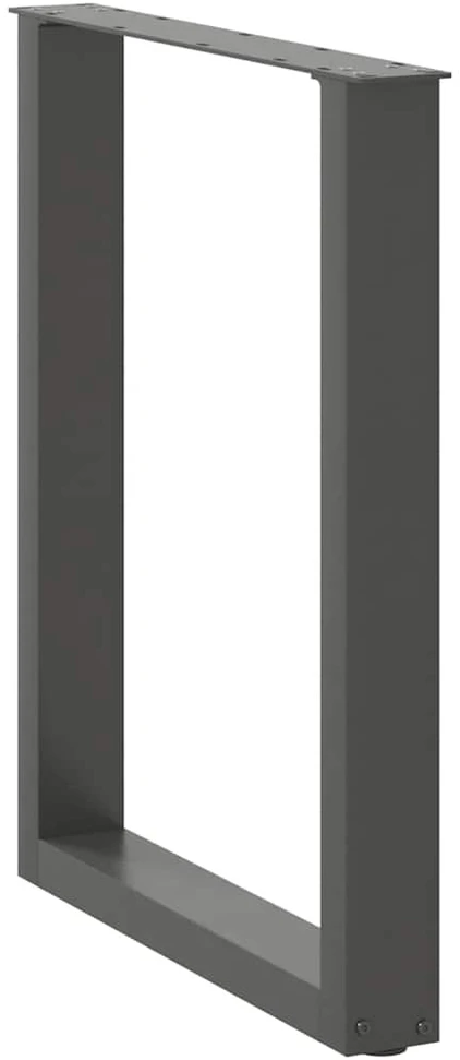 Valgomojo stalo kojos, U formos, 2 vnt., antracito spalvos, 70x(72-73) cm, plienas