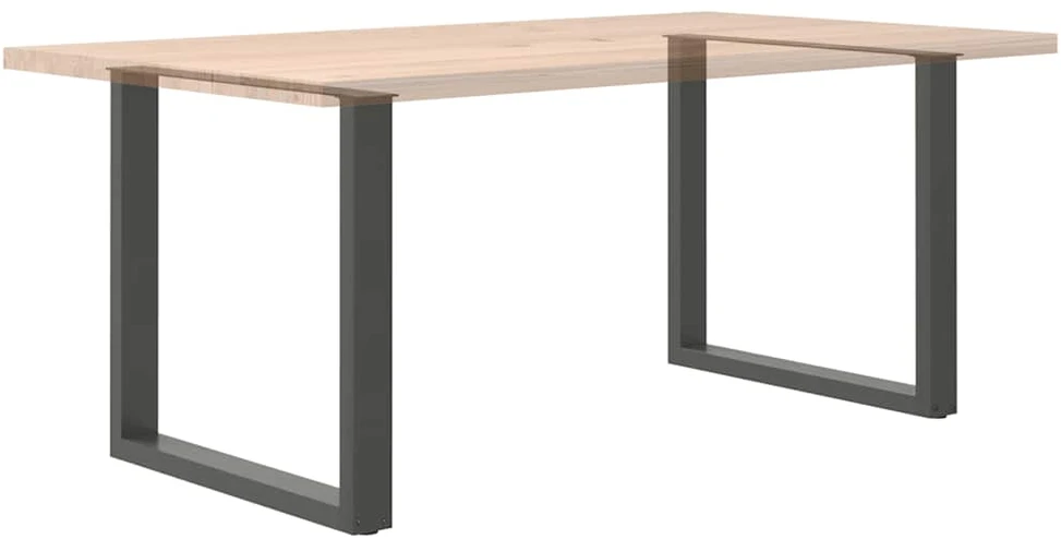 Valgomojo stalo kojos, U formos, 2 vnt., antracito spalvos, 90x(72-73) cm, plienas