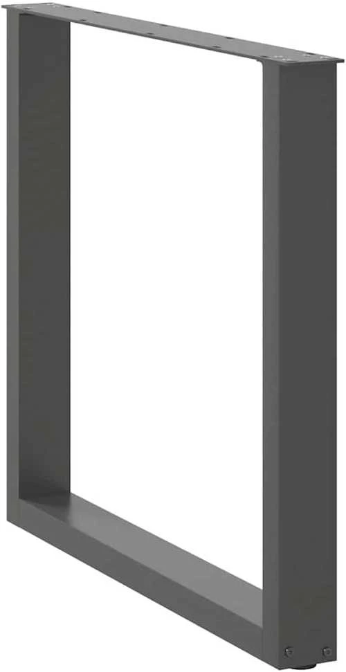 Valgomojo stalo kojos, U formos, 2 vnt., antracito spalvos, 90x(72-73) cm, plienas