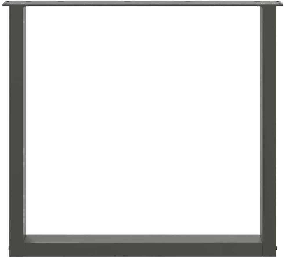 Valgomojo stalo kojos, U formos, 2 vnt., antracito spalvos, 90x(72-73) cm, plienas