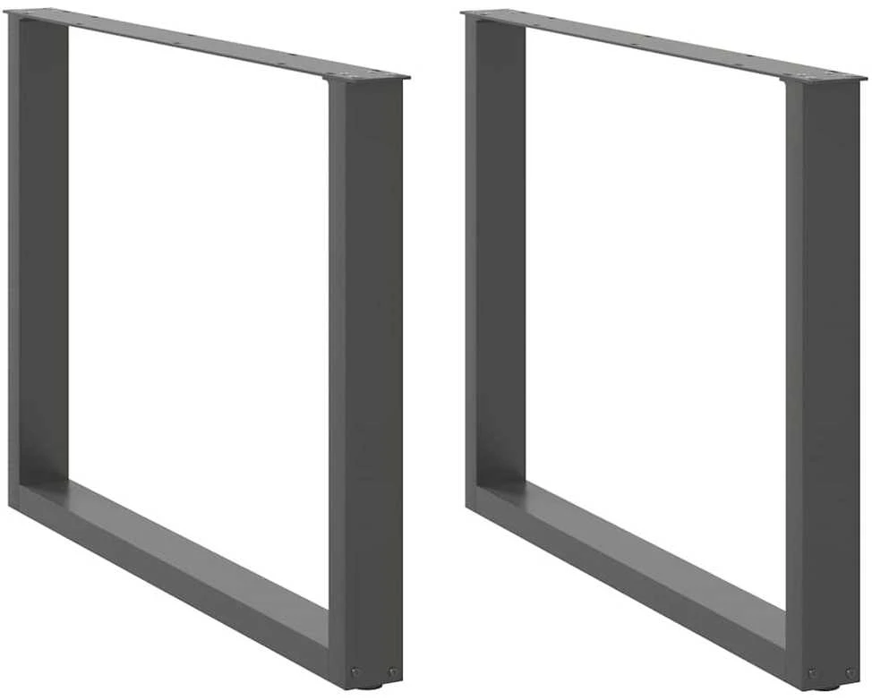 Valgomojo stalo kojos, U formos, 2 vnt., antracito spalvos, 100x(72-73) cm, plienas