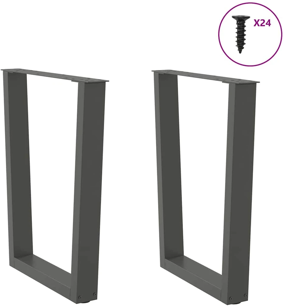 Valgomojo stalo kojos, V formos, 2 vnt., antracito spalvos, 70x(72-73,3) cm, plienas