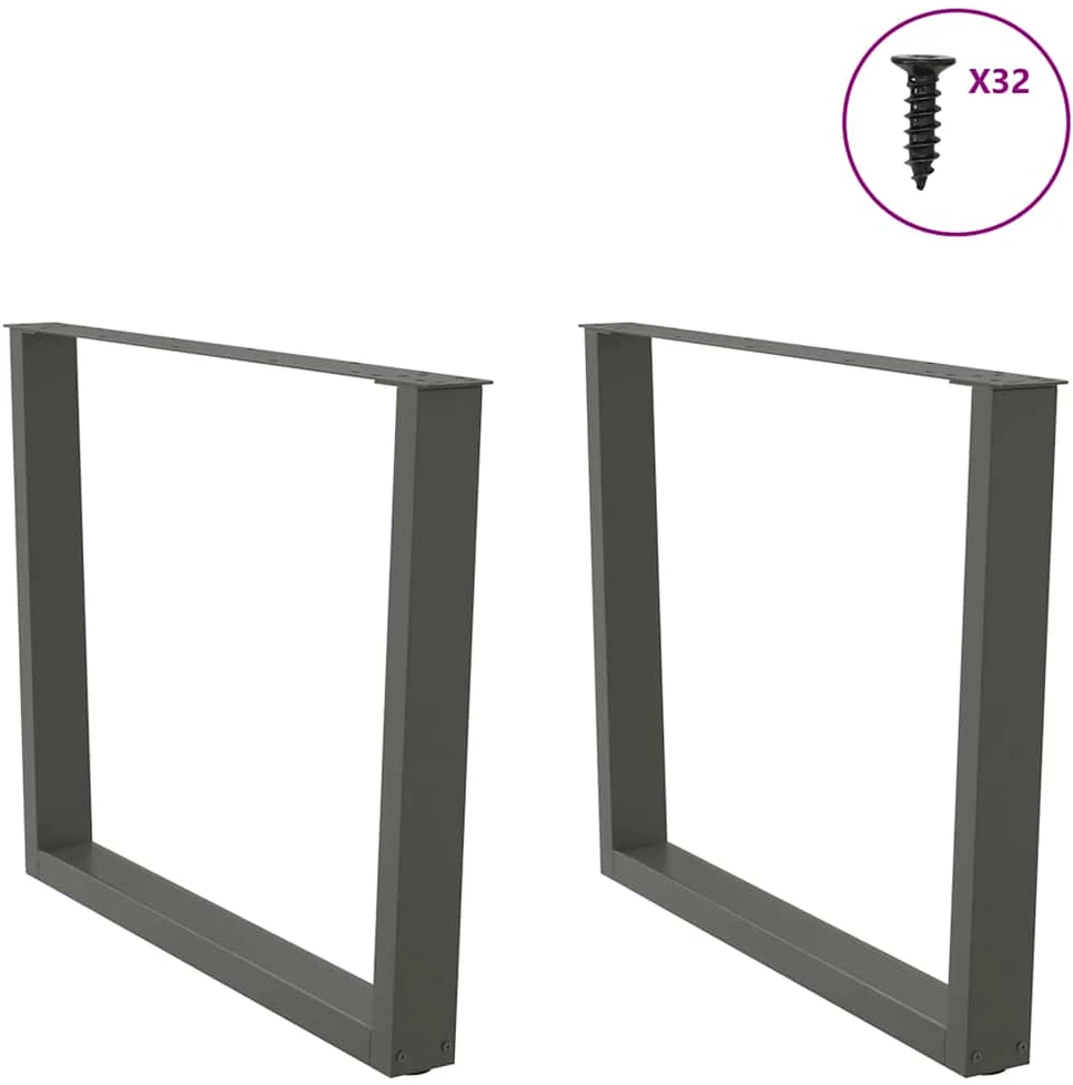 Valgomojo stalo kojos, V formos, 2 vnt., antracito spalvos, 100x(72-73,3) cm, plienas