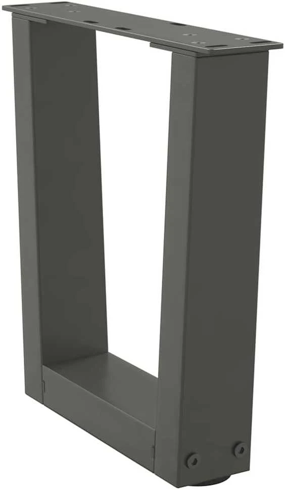 Kavos staliuko kojelės, V formos, 2 vnt., antracito spalvos, 40x(30-31,3) cm, plienas