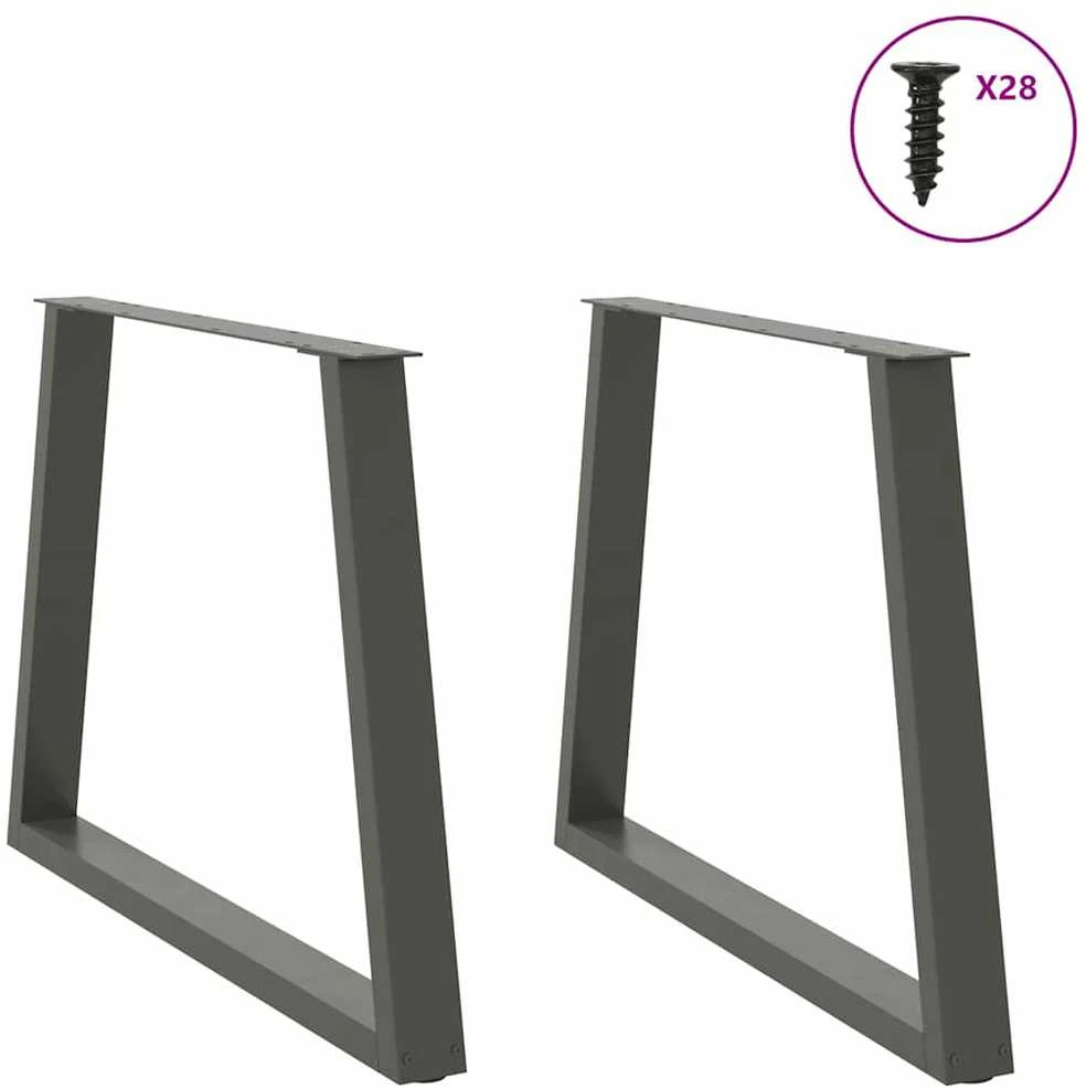 Valgomojo stalo kojos, V formos, 2 vnt., antracito spalvos, 100x(72-73,3) cm, plienas