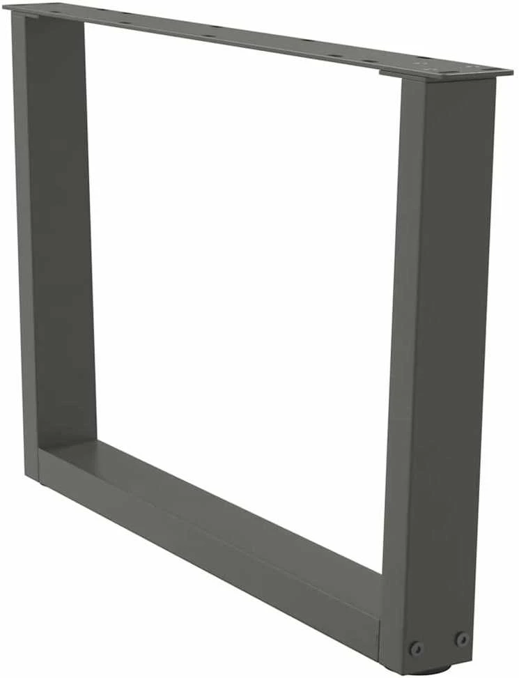 Kavos staliuko kojelės, V formos, 2 vnt., antracito spalvos, 70x(42-43,3) cm, plienas