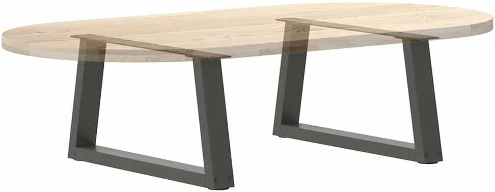 Kavos staliuko kojelės, V formos, 2 vnt., antracito spalvos, 60x(30-31,3) cm, plienas