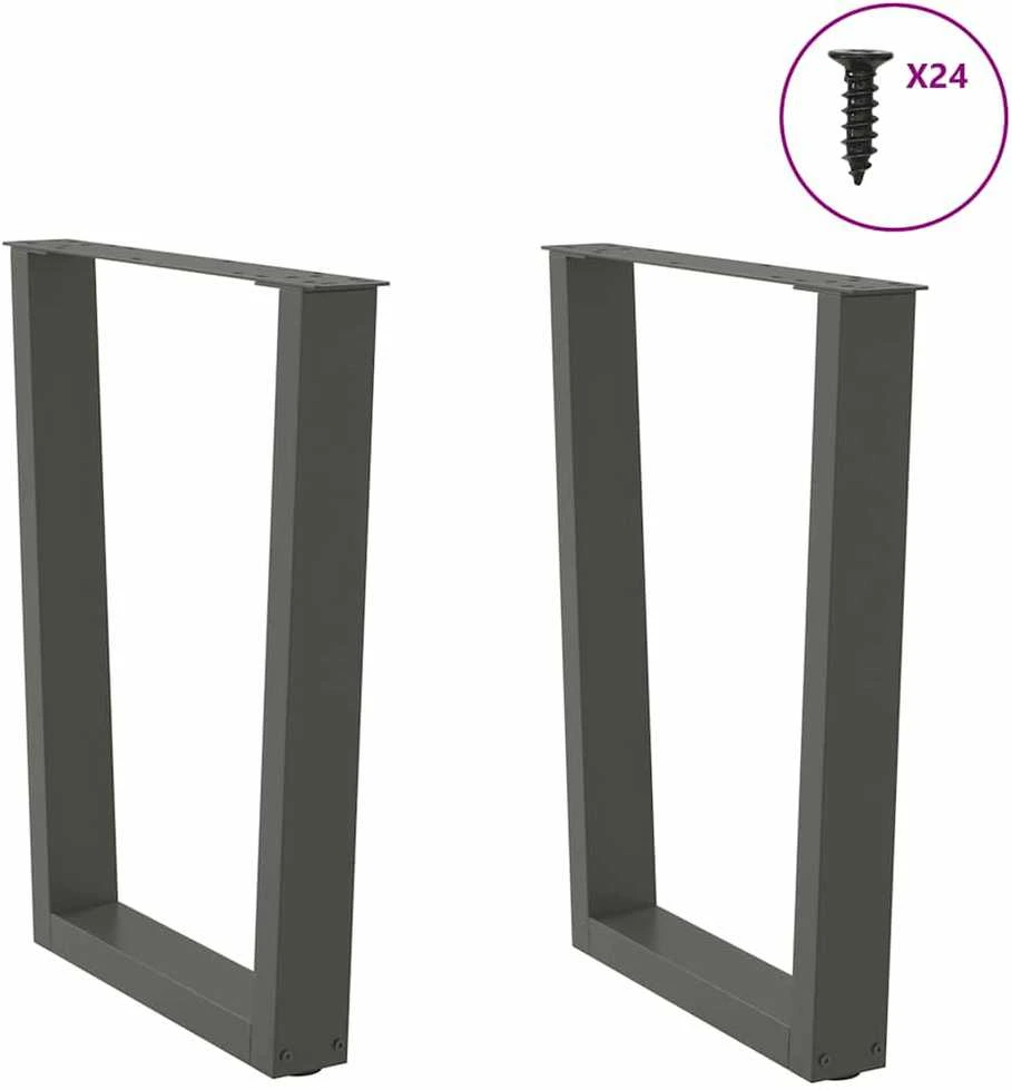 Valgomojo stalo kojos, V formos, 2 vnt., antracito spalvos, 60x(72-73,3) cm, plienas