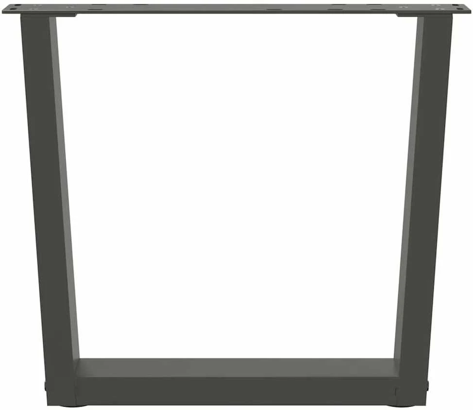 Kavos staliuko kojelės, V formos, 2 vnt., antracito spalvos, 60x(42-43,3) cm, plienas