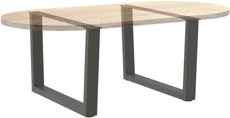 Kavos staliuko kojelės, V formos, 2 vnt., antracito spalvos, 70x(42-43,3) cm, plienas