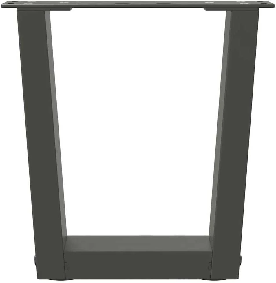 Kavos staliuko kojelės, V formos, 2 vnt., antracito spalvos, 40x(30-31,3) cm, plienas