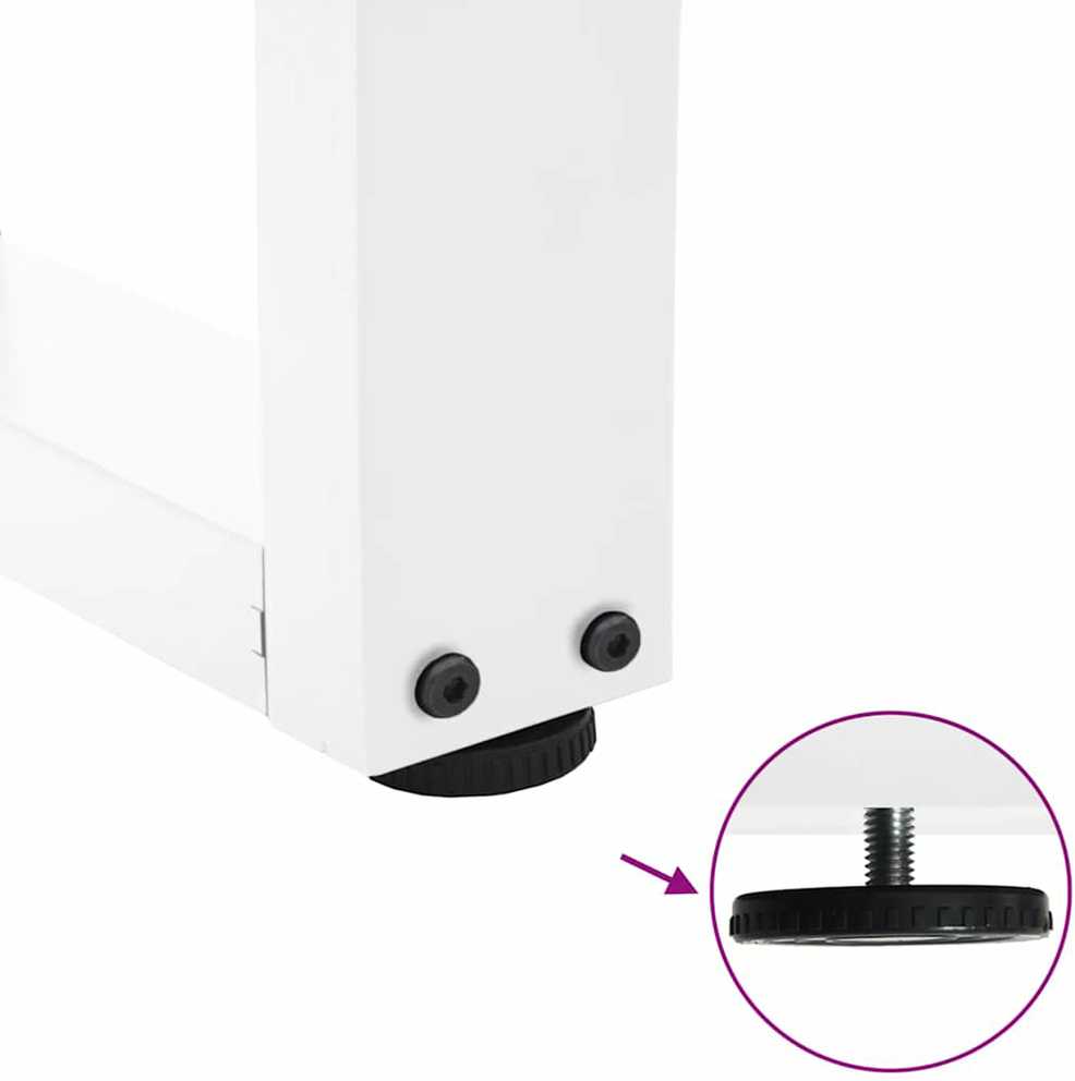 Valgomojo stalo kojelės, 2 vnt., baltos, 70x(72-73,3) cm, plienas, V formos