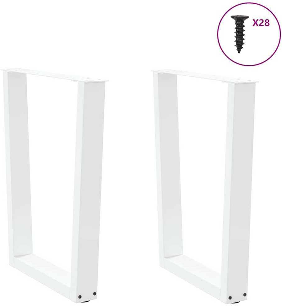 Valgomojo stalo kojelės, 2 vnt., baltos, 70x(72-73,3) cm, plienas, V formos