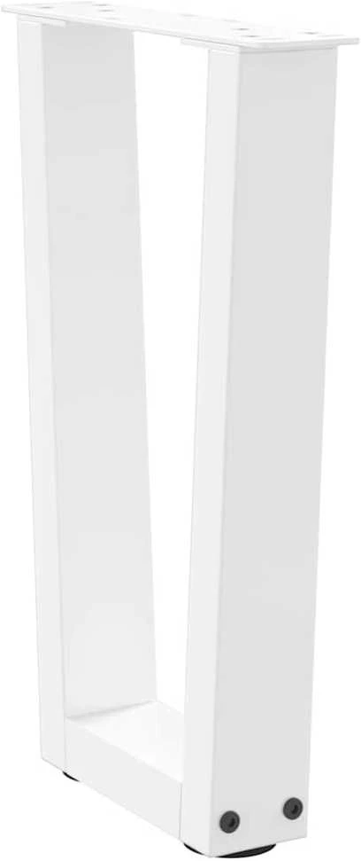 Kavos staliuko kojelės, V formos, 2 vnt., baltos, 38x(42-43,3) cm, plienas