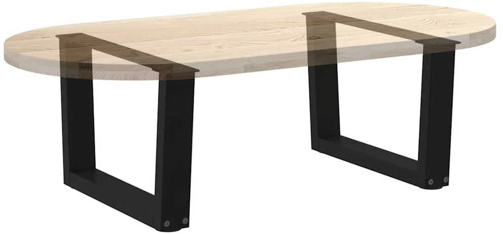 Kavos staliuko kojelės, V formos, 2 vnt., juodos, 60x(30-31,3) cm, plienas