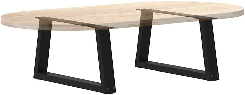 Kavos staliuko kojelės, V formos, 2 vnt., juodos, 60x(30-31,3) cm, plienas
