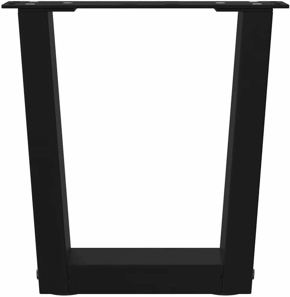 Kavos staliuko kojelės, V formos, 2 vnt., juodos, 40x(30-31,3) cm, plienas