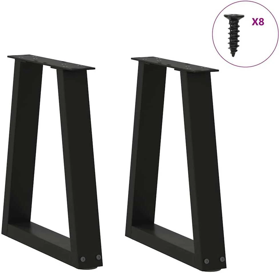Kavos staliuko kojelės, V formos, 2 vnt., juodos, 28x(42-43,3) cm, plienas
