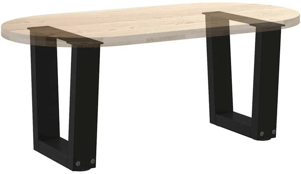 Kavos staliuko kojelės, V formos, 2 vnt., juodos, 40x(30-31,3) cm, plienas