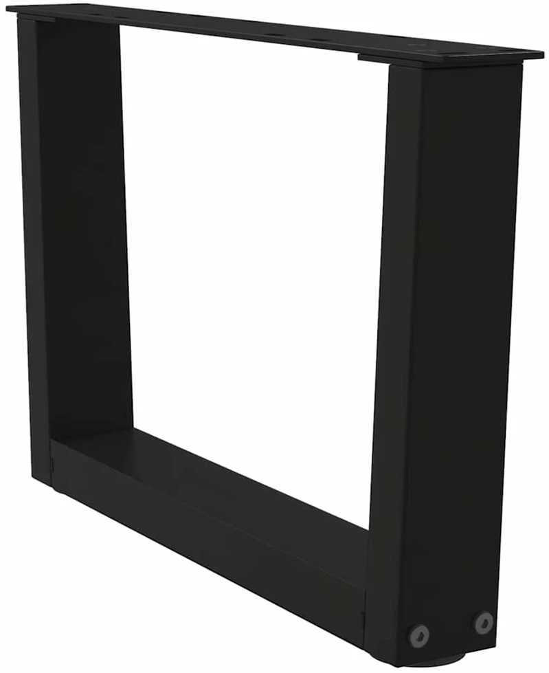 Kavos staliuko kojelės, V formos, 2 vnt., juodos, 60x(30-31,3) cm, plienas