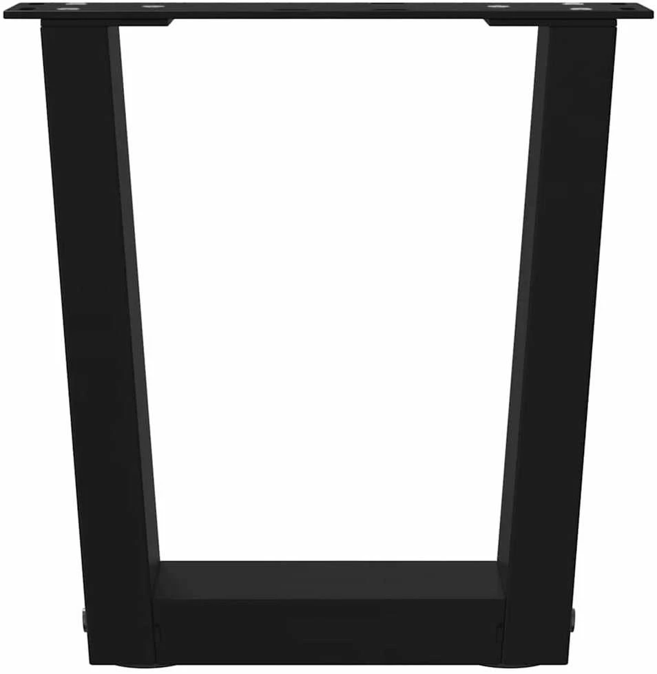 Kavos staliuko kojelės, V formos, 2 vnt., juodos, 40x(30-31,3) cm, plienas