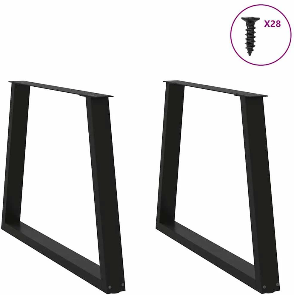 Valgomojo stalo kojos, V formos, 2 vnt., juodos, 100x(72-73,3) cm, plienas
