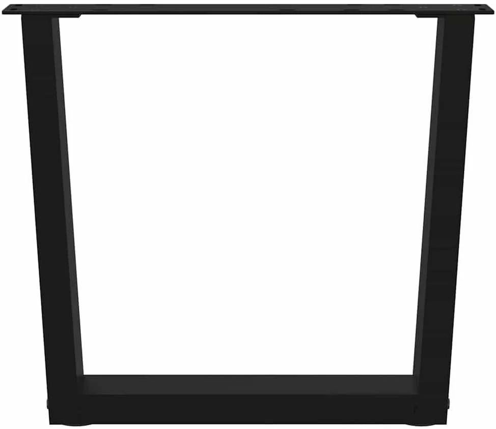 Kavos staliuko kojelės, V formos, 2 vnt., juodos, 50x(42-43,3) cm, plienas