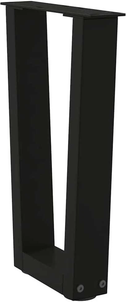 Kavos staliuko kojelės, V formos, 2 vnt., juodos, 28x(42-43,3) cm, plienas