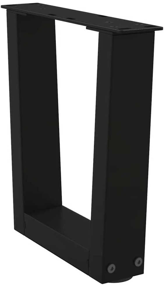 Kavos staliuko kojelės, V formos, 2 vnt., juodos, 40x(30-31,3) cm, plienas