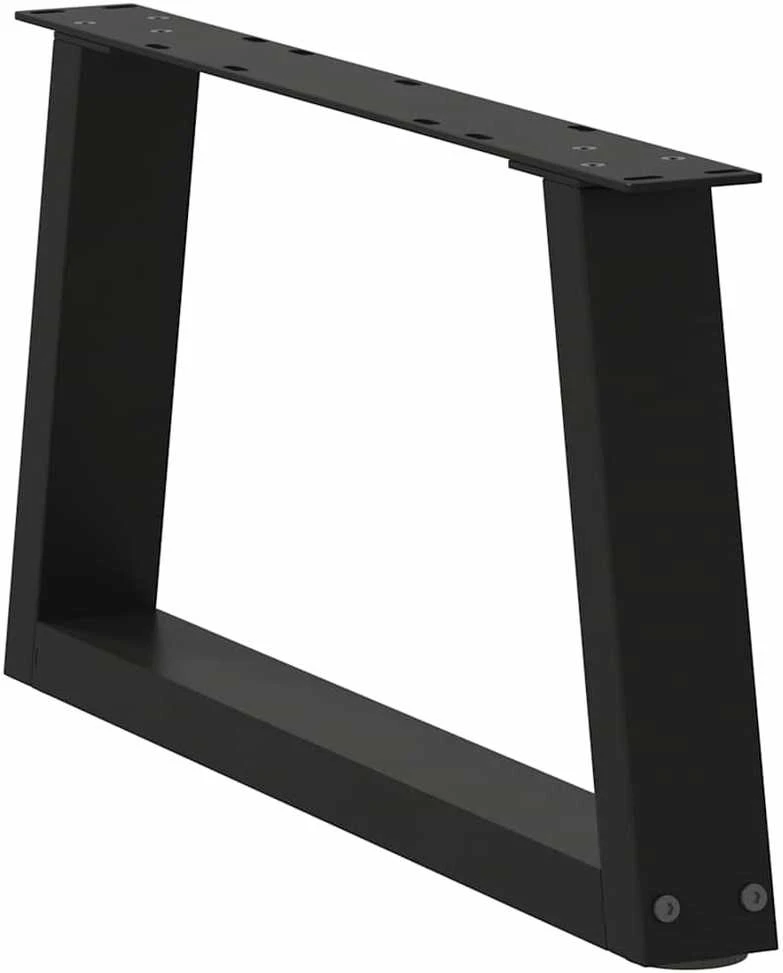 Kavos staliuko kojelės, V formos, 2 vnt., juodos, 50x(30-31,3) cm, plienas