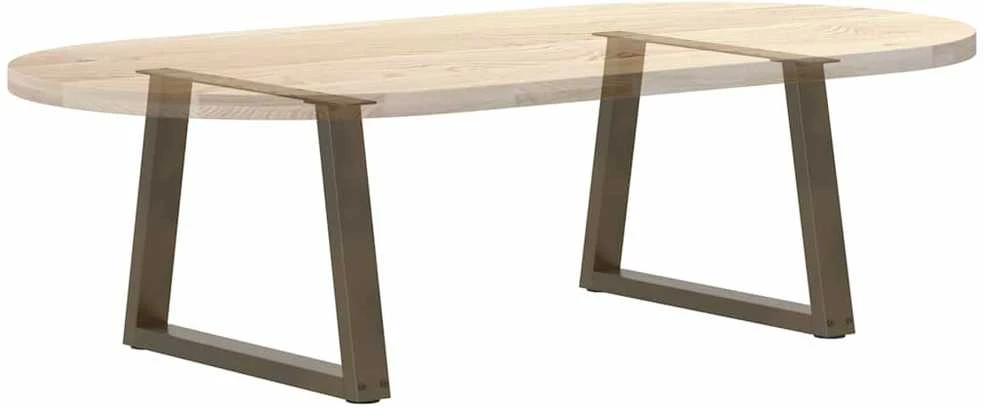 Kavos staliuko kojelės, V formos, 2 vnt., natūralus plienas, 70x(42-43,3) cm, plienas