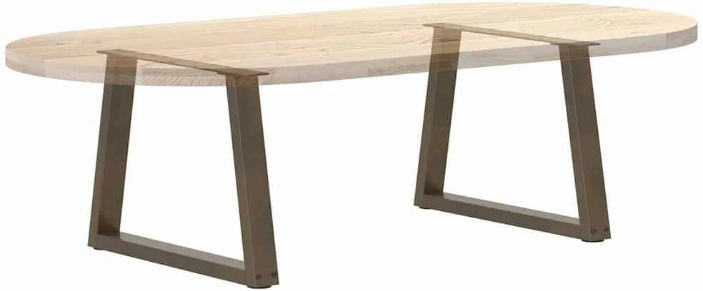 Kavos staliuko kojelės, V formos, 2 vnt., natūralus plienas, 50x(42-43,3) cm, plienas