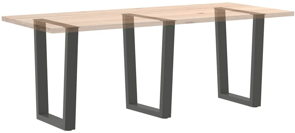 Valgomojo stalo kojos, V formos, 3 vnt., antracito spalvos, 70x(72-73,3) cm, plienas