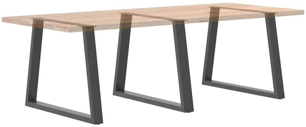 Valgomojo stalo kojos, V formos, 3 vnt., antracito spalvos, 100x(72-73,3) cm, plienas