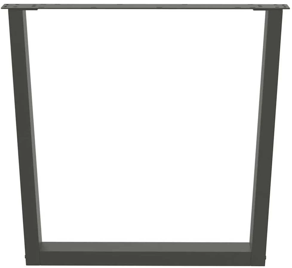 Valgomojo stalo kojos, 3 vnt., antracito spalvos, 80x(72-73,3) cm, plienas, V formos