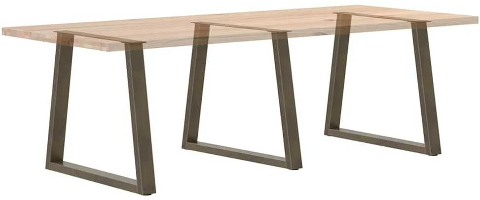 Valgomojo stalo kojelės, V formos, 3 vnt., natūralus plienas, 80x(72-73,3) cm, plienas