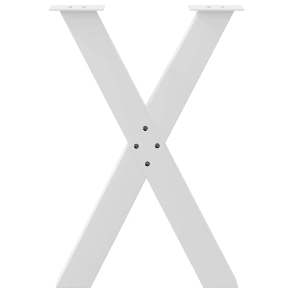 Valgomojo stalo kojos, X formos, 2 vnt., baltos, 50x(72-73) cm, plienas