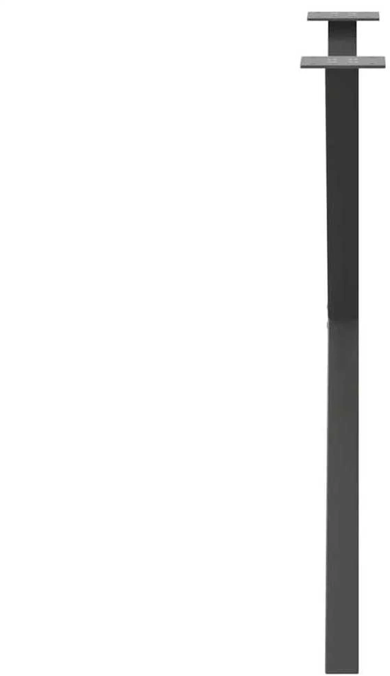 Valgomojo stalo kojos, X formos, 2 vnt., antracito spalvos, 70x(72-73) cm, plienas
