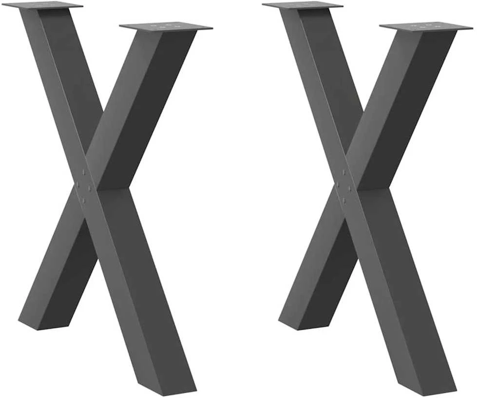 Valgomojo stalo kojelės, X formos, 2 vnt., 70x(72-73) cm