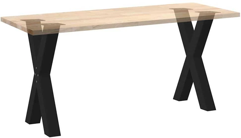 Valgomojo stalo kojos, X formos, 2 vnt., juodos, 60x(72-73) cm, plienas