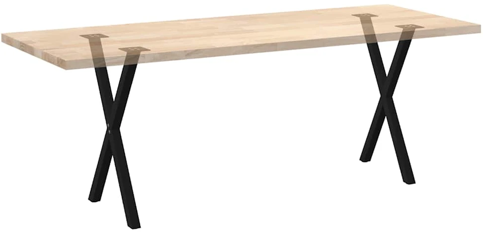 Valgomojo stalo kojos, X formos, 2 vnt., juodos, 57x(72-73) cm, plienas