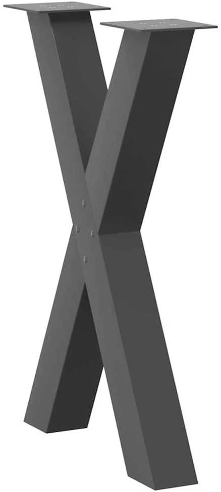 Valgomojo stalo kojos, X formos, 2 vnt., antracito spalvos, 50x(72-73) cm, plienas