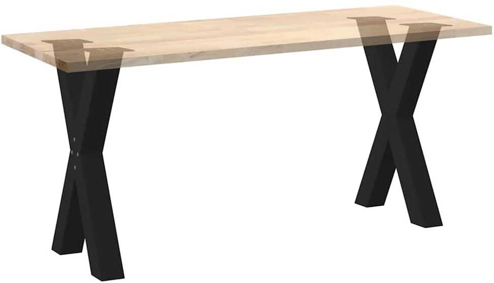 Valgomojo stalo kojos, X formos, 2 vnt., juodos, 50x(72-73) cm, plienas