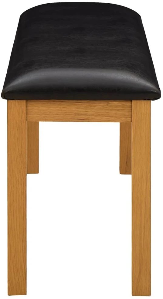 Valgomojo suolas 95 x 32 x 45 cm Kietas ąžuolo medis Juoda