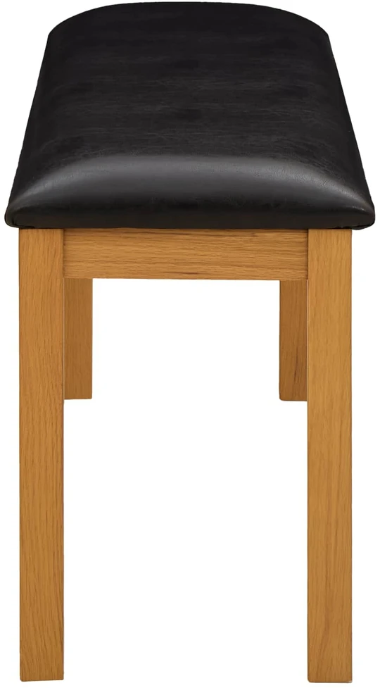 Valgomojo suolas 95 x 32 x 45 cm Kietas ąžuolo medis Juoda