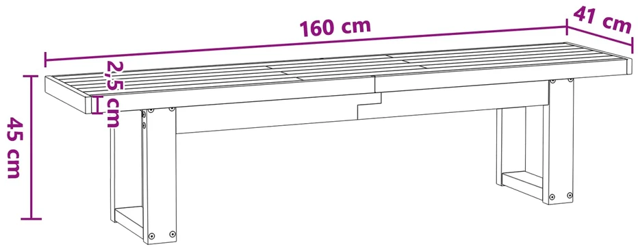 Valgomojo suolas NOAIN 160 x 41 x 45 cm Tvirtas pušies medis