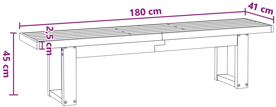 Valgomojo suolas NOAIN 180 x 41 x 45 cm Tvirtas pušies medis