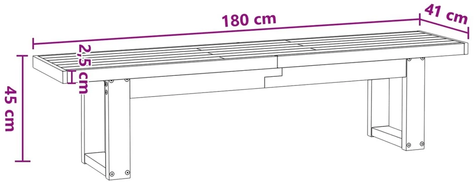 Valgomojo suolas NOAIN 180 x 41 x 45 cm Tvirtas pušies medis