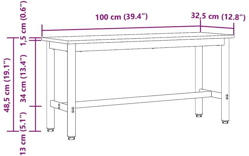 Valgomojo suolas Sonoma ąžuolas 100 x 32,5 x 48,5 cm